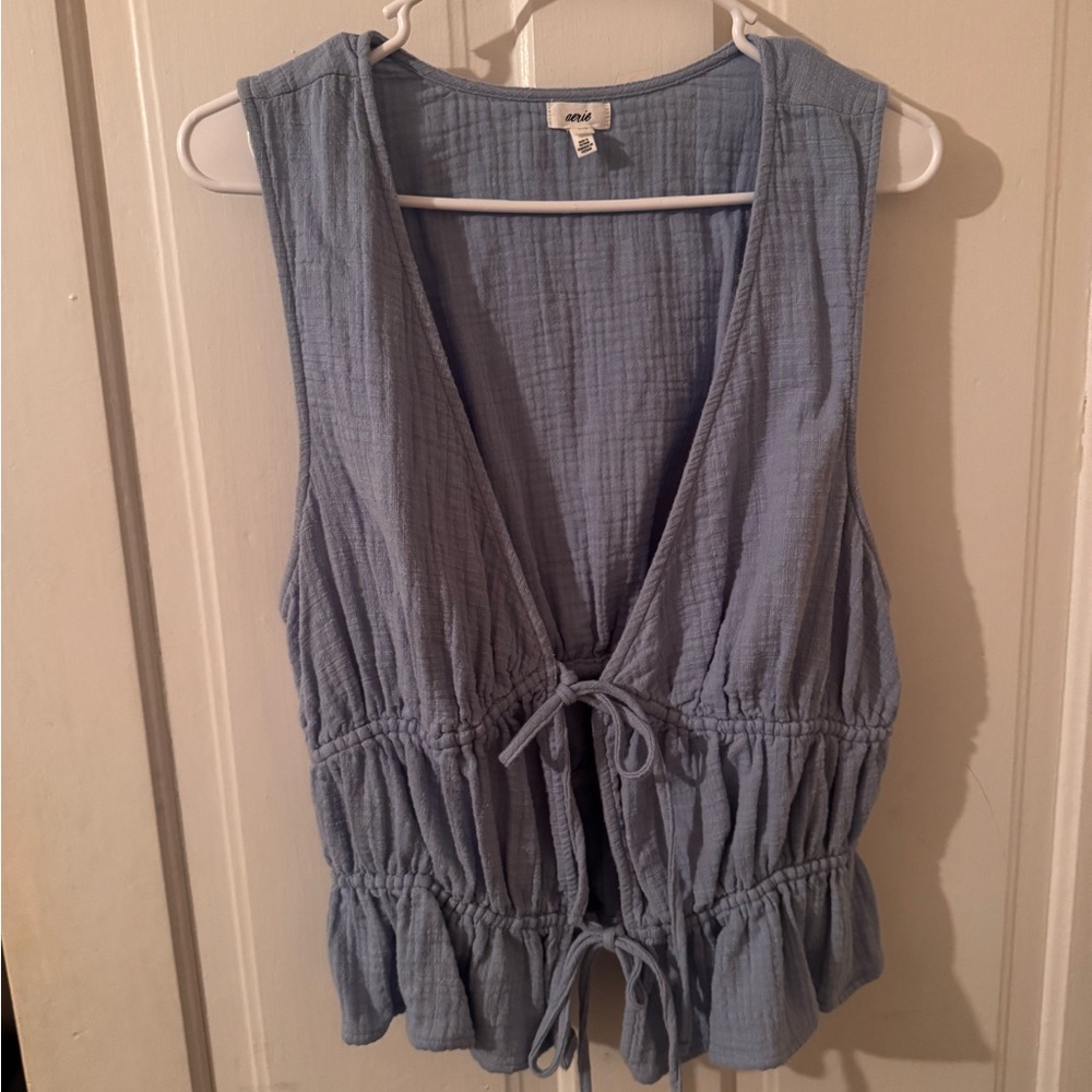 Aerie Light Blue Sleeveless Blouse
